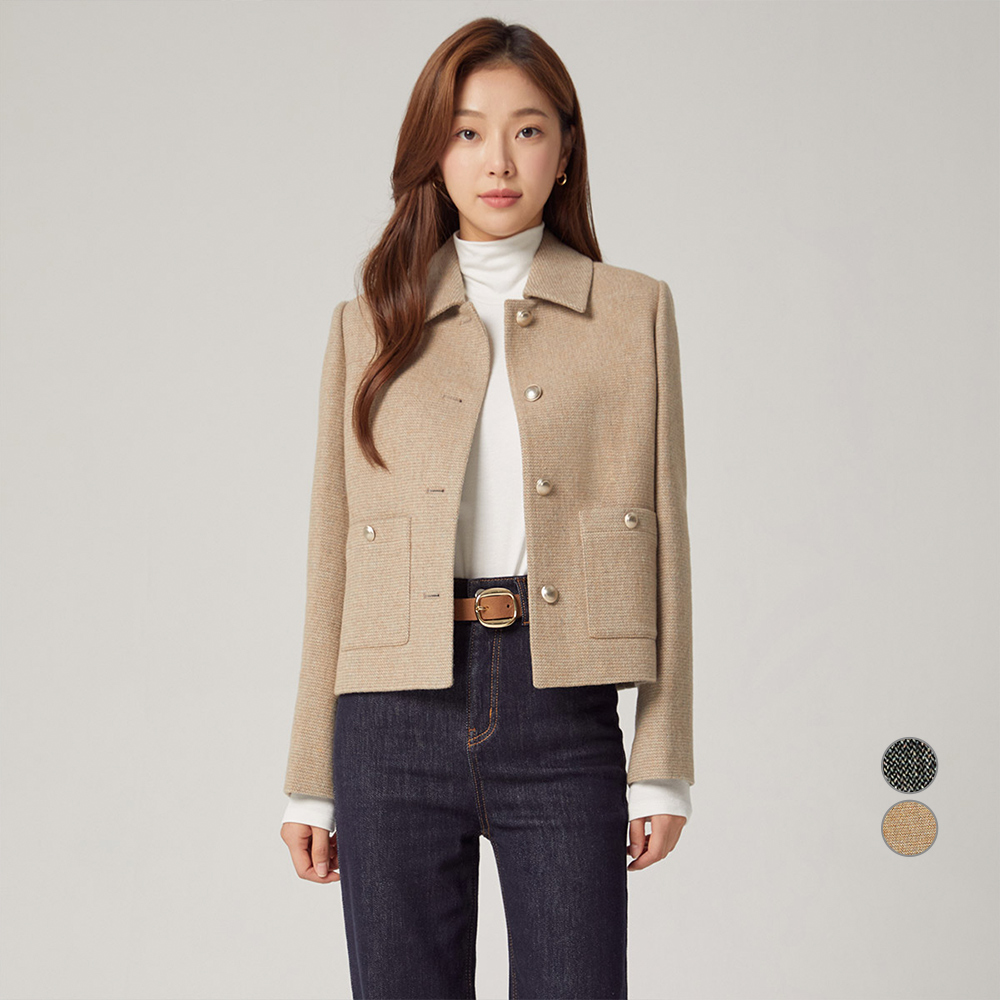 클라비스 여성용 <b>블렌드</b> 싱글 카라 자켓  85  BEIGE 35