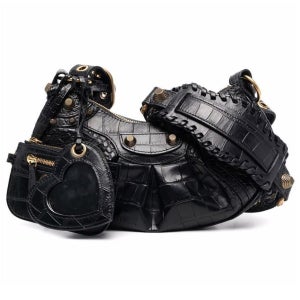 발렌시아가 르 카골 크로커다일 가죽 XS 숄더백 블랙 671309 23EBM 1000 23FW 114600604