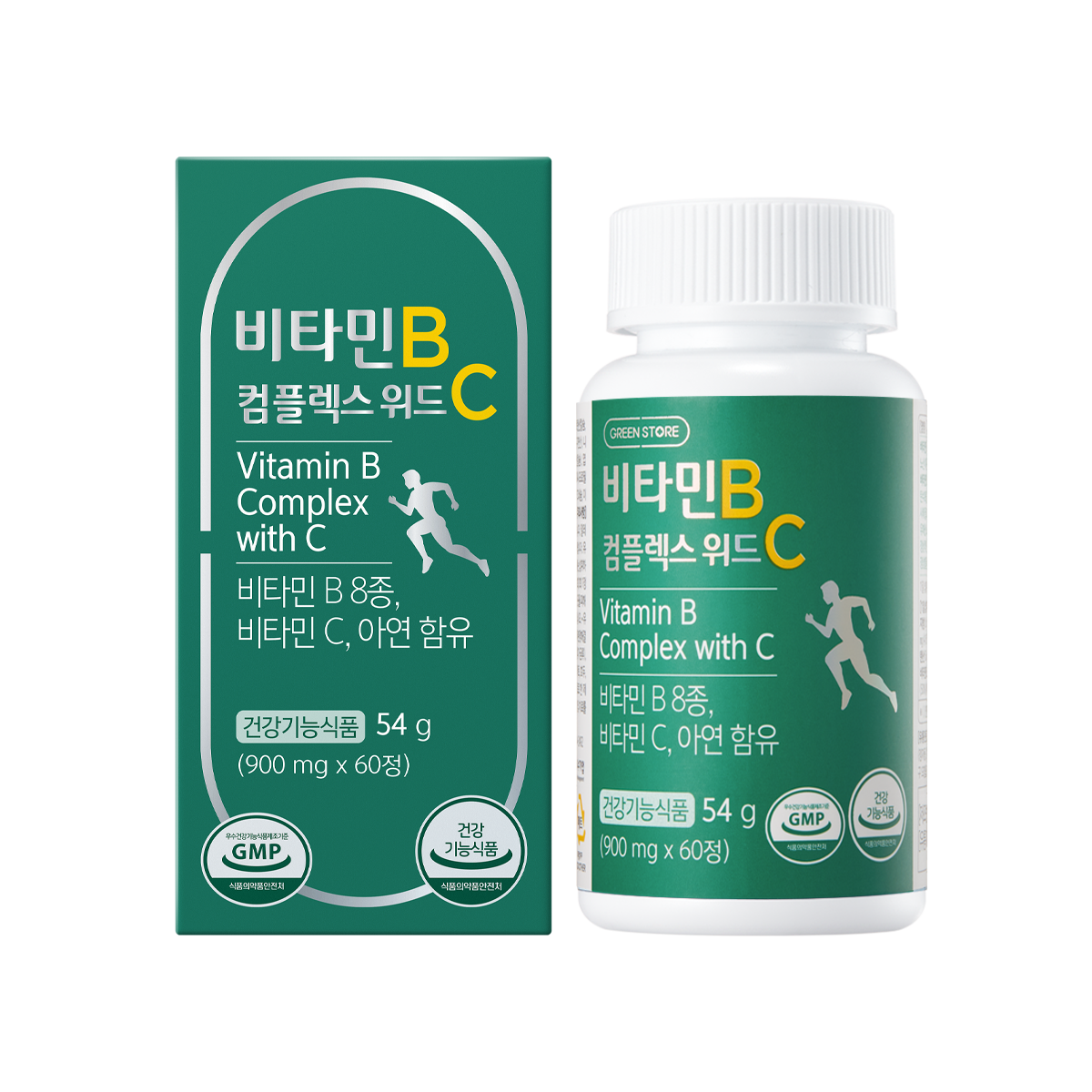 그린스토어 <b>비타민</b><b>B 컴플렉스</b> 위드C 900mg x 60정