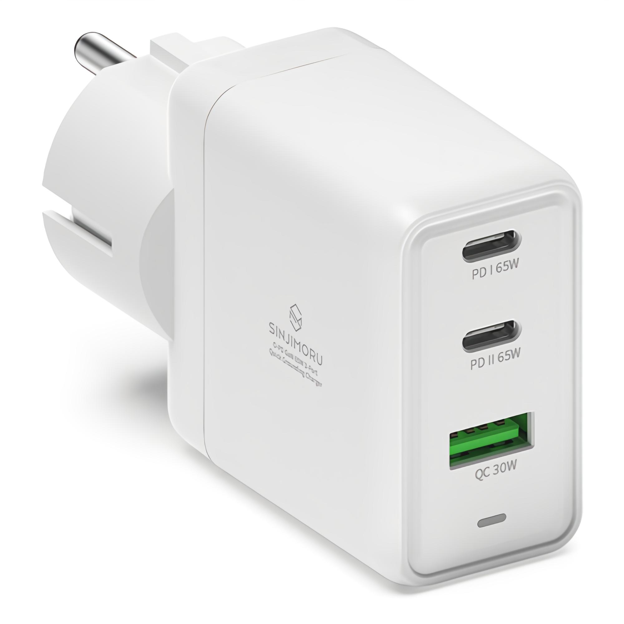 신지모루 O PD GaN 65W 접지 3포트 초고속 충전기 - 안전성 강화 중출력 충전기