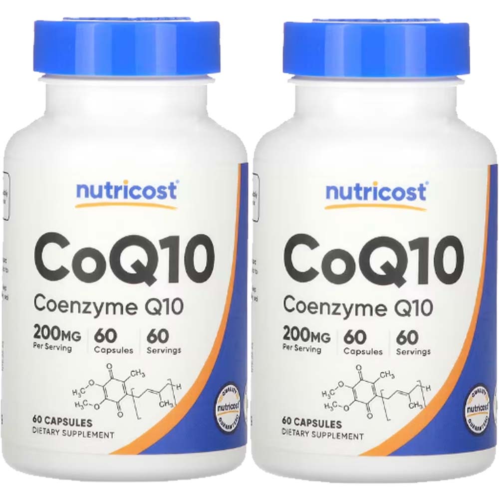 뉴트리코스트 코엔자 임q10 <b>Coq10200mg</b> 코큐10 코큐텐 Q10 60캡슐 2병  60정  2개