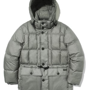 [헤지스 남성] [클래식] 그레이 후드 탈착 카라코람 구스다운 패딩 점퍼 HZJU4D504G2