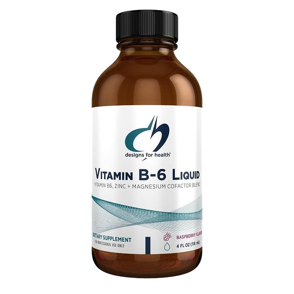 <b>디자인 포 헬스</b> 액상 <b>비타민 B6</b> 라즈베리 맛 118ml Designs for Health Vitamin <b>B6</b> Liquid - 50mg <b>B6</b>