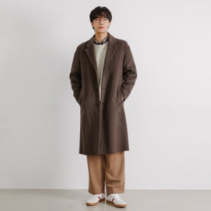 [애드호크] (ADHOC) 남성 싱글 쓰리 버튼 핸드메이드 코트 BROWN HAAHC1A