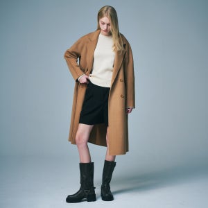 울 더블버튼 코트 베이지 4W244I002