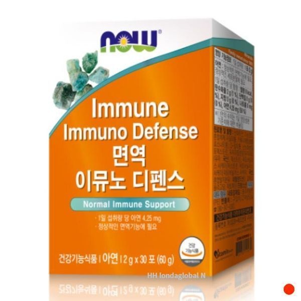 [하프클럽]나우푸드 아연 보충 <b>면역 이뮤노 디펜스</b> 분말 30포