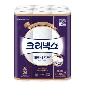 크리넥스 크리넥스 3겹 화장지 데코소프트 28m x24롤