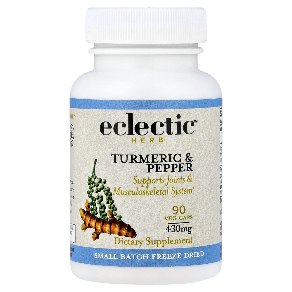 Eclectic Institute 강황 후추 <b>터메릭 페퍼 430mg</b> 90베지 캡슐  1개  90정