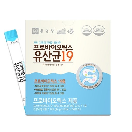 종근당 배변활동도움 프로바이오틱스유산균19/30포x2개 2개월분 드림팜플러스M3329  1개