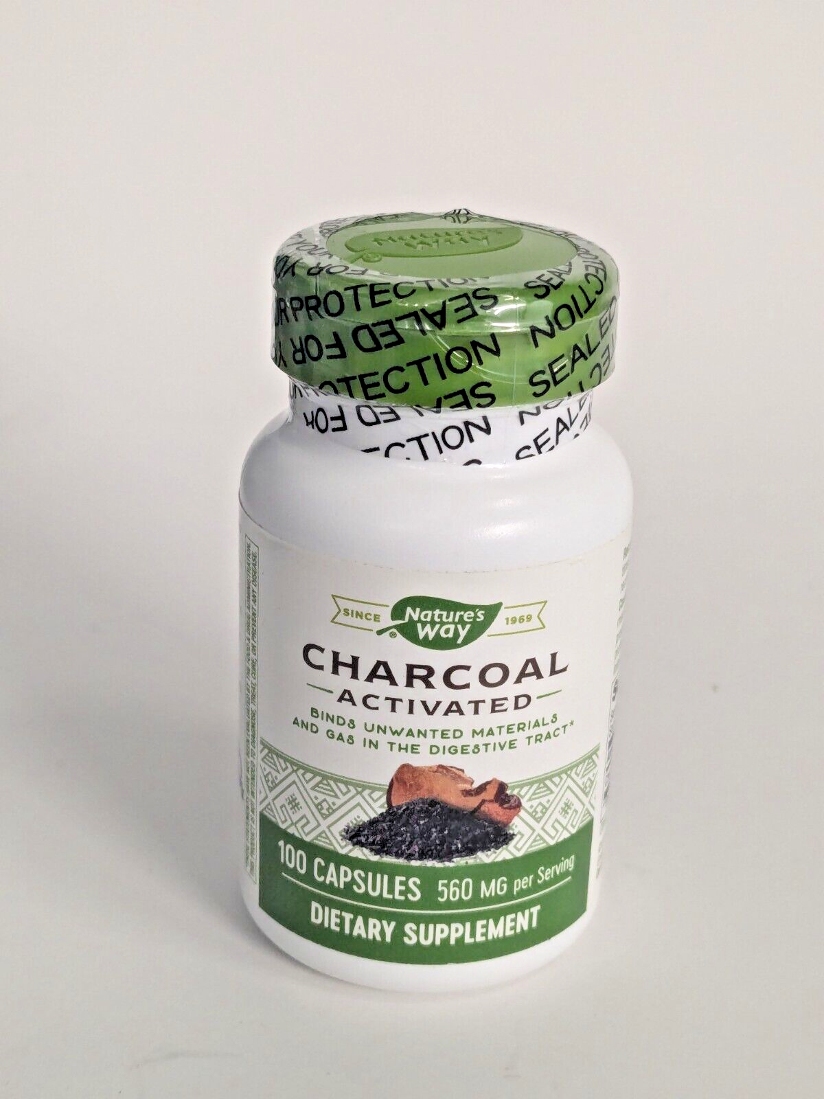 Nature’s Way <b>Charcoal</b> Activated <b>560mg</b> Dietary Supplement 100 Capsules Exp 05/28 787812  1개