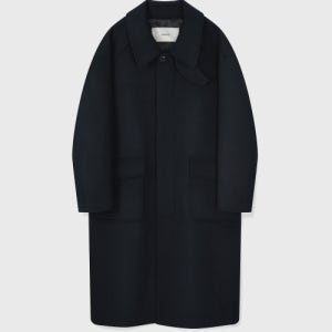 [키뮤어] [WOOL 80] 울 세미오버핏 발마칸 코트_네이비 KBDWUCL001NY