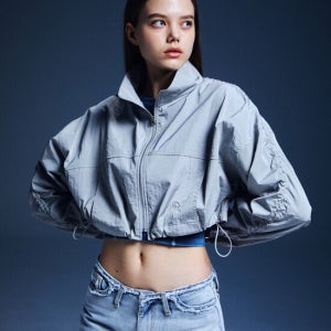 르네즈미아 Rnsm Nylon Zip-Up Jumper Grey