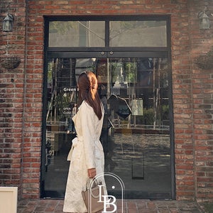 데셔 고퀄리티 실키 플리츠 트렌치 코트