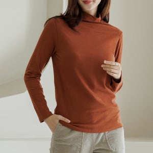 크닝반폴라티셔츠 TBC6007[55,66,77,88,먹색,검정,모카베이지,밤색,보라,자주,카멜,카키,크림,핑크,회색,흰색]