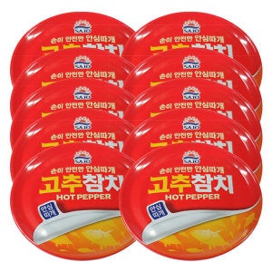 사조참치 사조 고추참치 85gx10캔  참치캔 안심따개