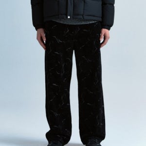 [플랙] 코듀로이 밴딩 와이드팬츠 M91 린스드 블랙 PJTH4STM916OBK