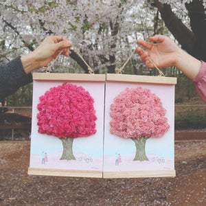 🌸벚꽃🌸 북유럽이끼액자 공기청정 물NO 집들이선물, 메리모스