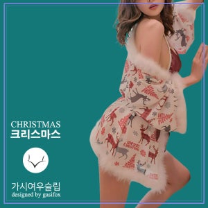 slip} 크리스마스 가운 슬립 브라팬티세트 포함