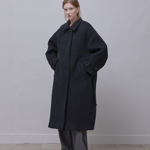 [미드앤로우] Wool Single Breasted Long Coat (Black)