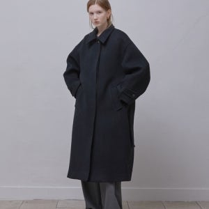 [미드앤로우] Wool Single Breasted Long Coat (Black)