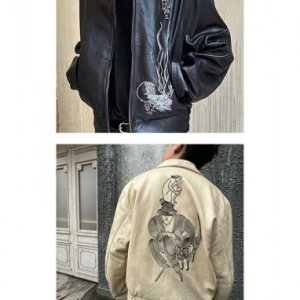 ERD 집업 카라 레더 자켓 leather jacket outer [스트릿 편집샵 람스]