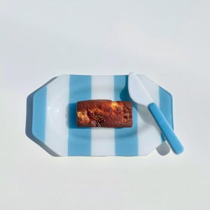 스트라이프 디저트 플레이트 set, 유리공방오오