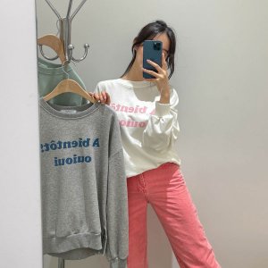 레터링 라운드 간절기 맨투맨 캐쥬얼 데일리