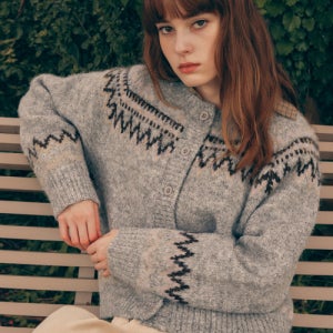 [로라로라] ROUND COWICHAN CARDIGAN GRAY 5007370720