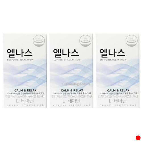 <b>세레비 엘나스</b> 스트레스 긴장 완화 L 테아닌 60캡슐X2