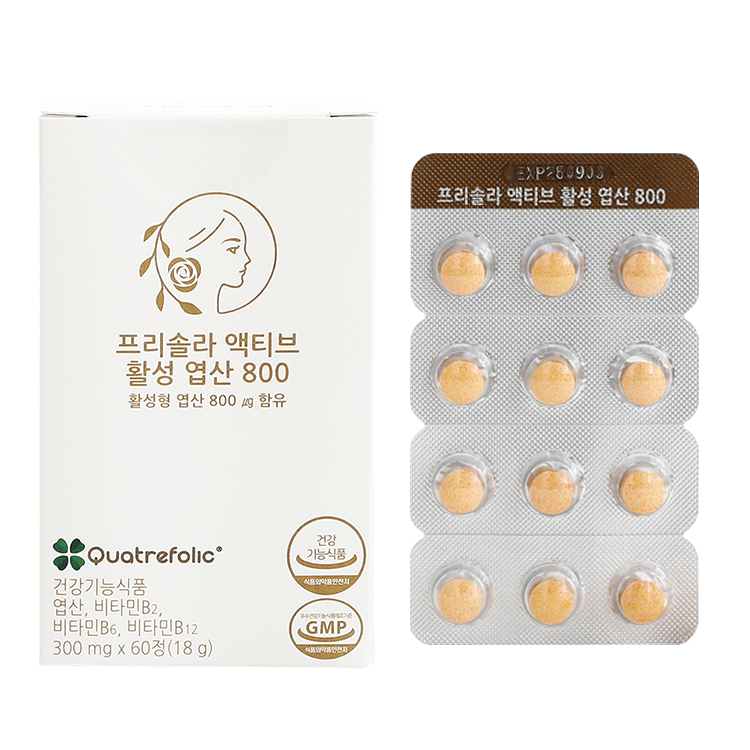 프리솔라 액티브 활성 <b>엽산</b> 800 300mg x 60정