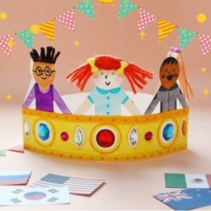 지구촌 왕관만들기5set 어린이 단체 유치원 유아동 방과후수업 미술 재료
