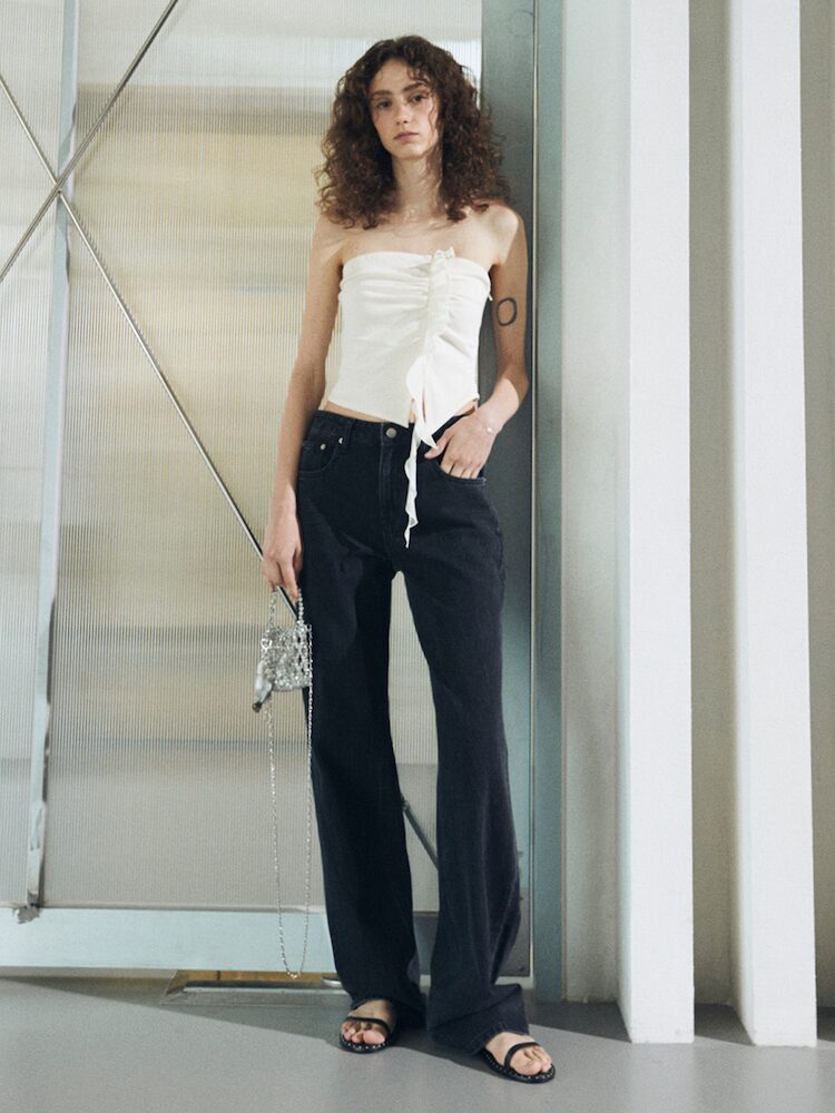 [오앨] WIDE JEANS_BLACK 검정색 OL23FLPT01BKSH