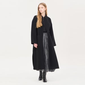 [시슬리]2024 WINTER 리마 라운드넥 벨티드 롱 코트 SACT37461BK