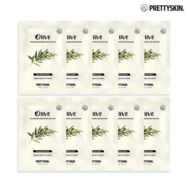 프리티스킨 프리티스킨 토탈솔루션 에센셜 마스크 PTSOL 활력 보습 <b>올리브</b> 10매