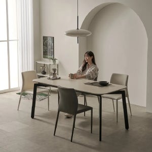 (한샘몰pick) 앤서니 세라믹식탁 세트 6인용 양면 포세린 세라믹 1800 (의자4)