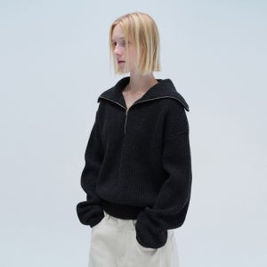 [다이애그널] SAILOR HALF ZIP UP KNIT (charcoal)