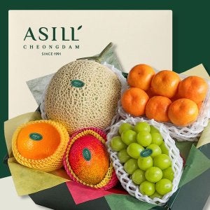 [신세계백화점](아실)(신세계강남점)아실청담 제철과일 선물세트 삼색소담 1호 3.2kg 입추 (멜론 샤인머스캣 오렌지...