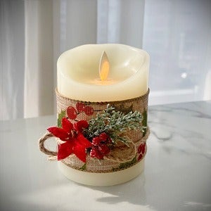 LED 전자양초-미니 메리 크리 10cm 대림 성탄초  무드등 램프