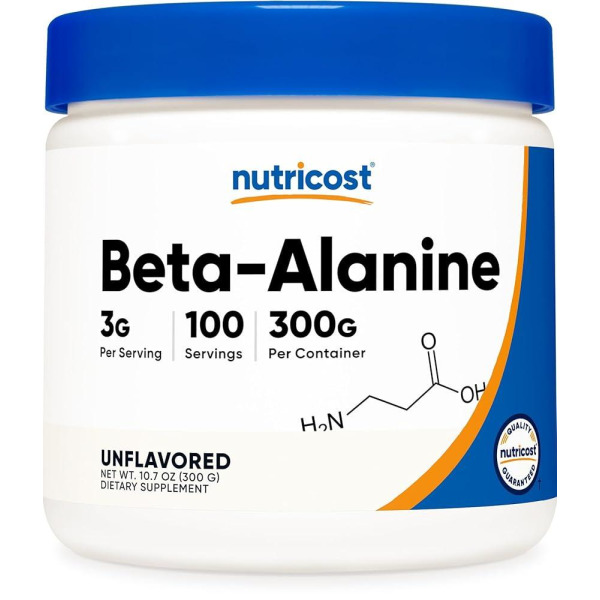 헬스보충제 Nutricost <b>베타 알라닌</b> 파우더 300g (10.7온스) 1회 제공량당 3g
