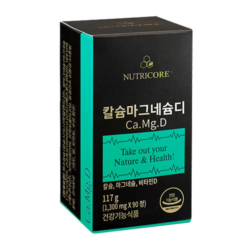 뉴트리코어 <b>칼슘</b> 마그네슘 비타민D 1300mg x 90정