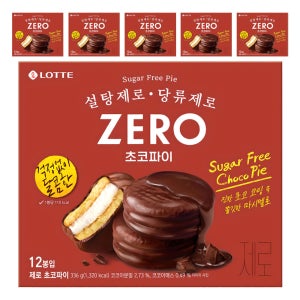 롯데제로 초코파이 336g x 6개  설탕 및 당류 제로  부담 없는 디저트