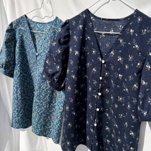 뉴컬러🩵💙V neck blouse 상의, ATELIER JIJI_아뜰리에 지지