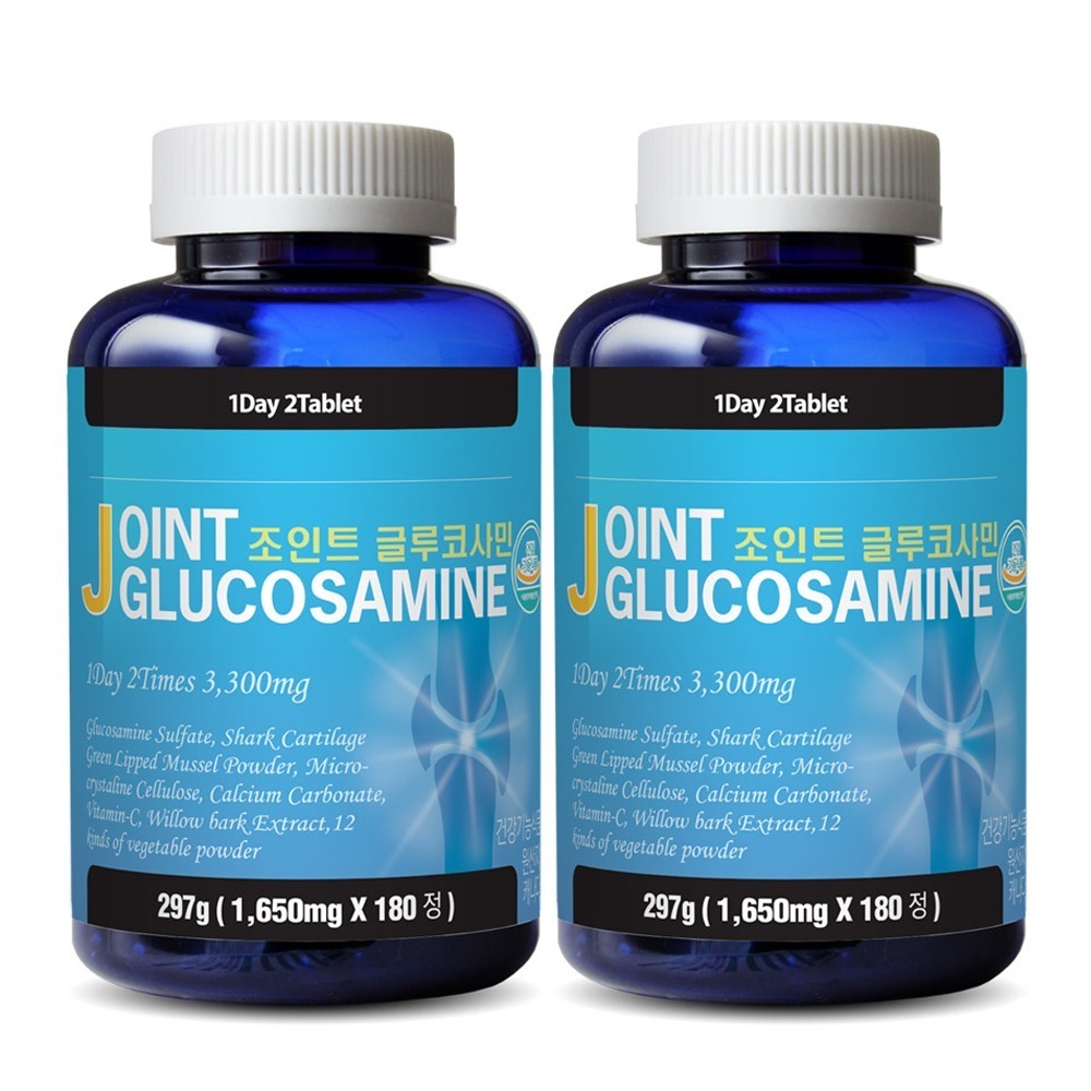 통라이프-조인트글루코사민 180정-상어연골+칼슘+초록입홍합-<b>관절</b>건강-2병
