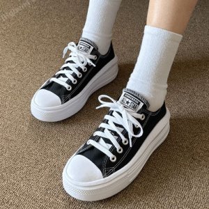 [컨버스] 척테일러 올스타 무브 블랙 키높이 무브 플랫폼 로우 여성 여자 굽높은 키높이 스탠딩