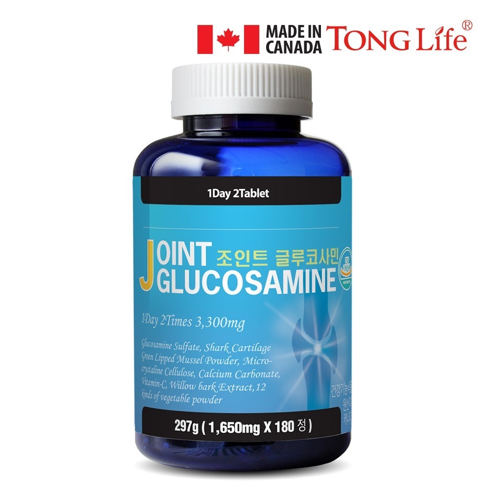 통라이프-조인트글루코사민 180정-상어연골+칼슘+초록입홍합-관절건강-1병