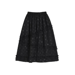 [쿠키시] 도트 프릴 캉캉 롱 스커트 DOT Frill Cancan Long Skirt