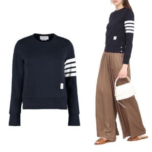 톰브라운 클래식 사선완장 맨투맨 FJT002A 00535 415 여성