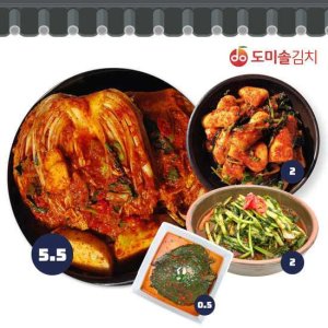 도미솔 포기5.5kg+열무김치2kg+총각김치2kg+깻잎김치0.5kg, 총10kg TV상품