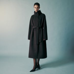 리이 FUNNEL NECK ALPACA WOOL BLEND COAT