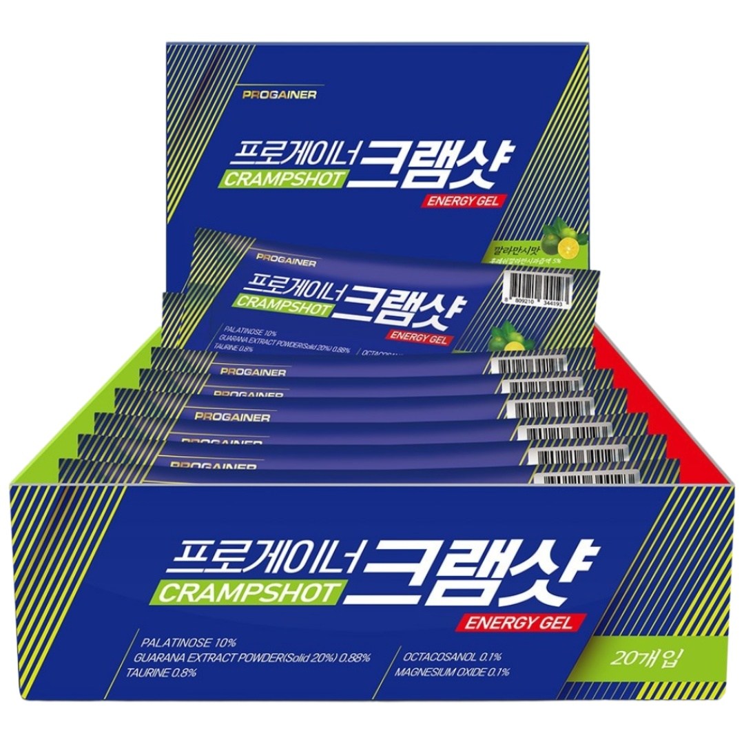 프로게이너 크램샷 깔라만시맛 파워젤 <b>근육경련</b> 쥐방지 에너지젤  20개  35g